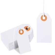 100 Blank Price Tags with Strings 2.75"x1.37" Writable Gift Tags Multi-Use