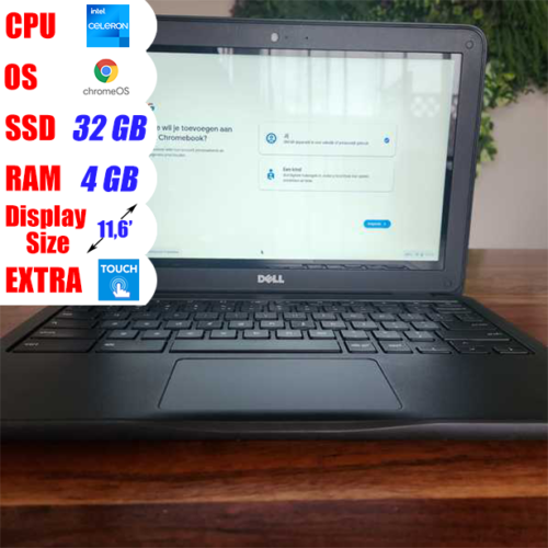 Refubished Dell Chromebook 3180 touchscreen - Afbeelding 1 van 8