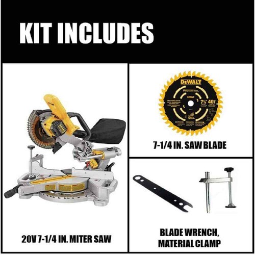 DEWALT Sliding Compound Miter Saw 20V MAX 3750 RPM w/Batter+Charger (Tool Only) - Picture 4 of 11