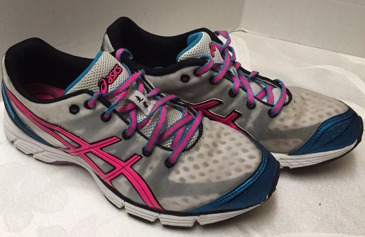 Scarpe da corsa donna ASICs Gel OS Racer T266N rosa fluo acqua bianco taglia 8 5B