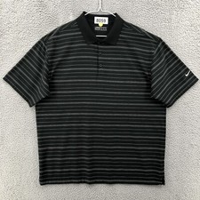 Nike Golf Polo Shirt Dri-Fit Men's Size XL Short Sleeve Striped Black 8059