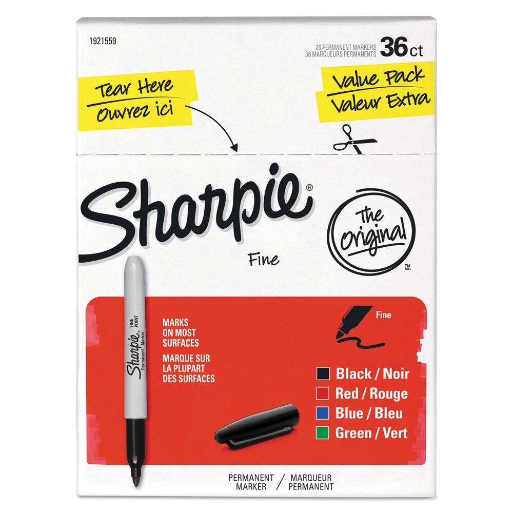 Sharpie 1921559 Fine Tip Permanent Marker - Assorted (36/PK) New