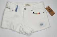  55 Polo RALPH LAUREN Girls 6 Denim Shorts WHITE Distressed CUT OFF JEANS NWT
