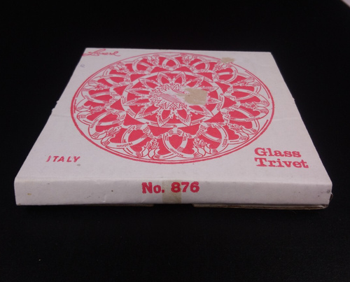 VINTAGE LEONARD SILVER PLATE GLASS BACKED MADE IN ITALY 6" TRIVET NO. 876 - Picture 3 of 4