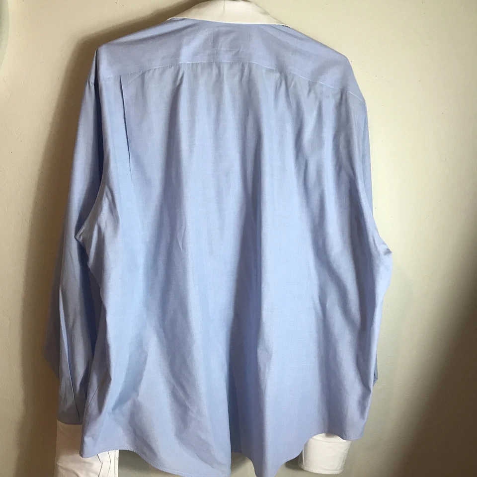 Camisa de vestir American Living azul liso sin arrugas talla grande 34-35 cuello 18 Foto 2 de 4