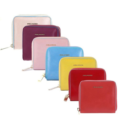 Portafoglio Piquadro B2 Blue Square zip portamonete Donna RFID pelle  11x10x2  | eBay