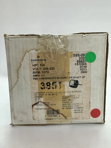 3851 Emerson Condensor fan 1/4 hp 1075 rpm P1 208/230 5x370