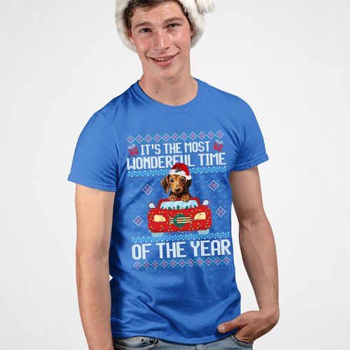 Funny Ugly Mens and Womens Dachshund Christmas T-Shirt Tee #MC - Picture 12 of 20
