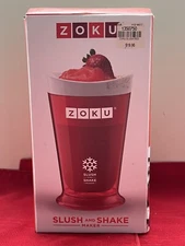 NEW ZUKO RED HEALTHY SLUSH & SHAKE MAKER AS FAST AS 7 MINUTES IN YOUR FREEZER
