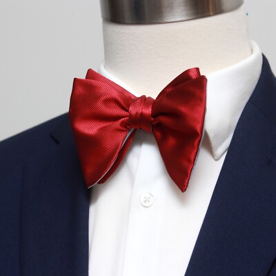 Men's Self-tied Bow Tie Silk Big Butterfly Bowtie Large bow tie Reversible S711
