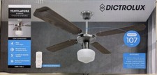 X Ventilateur De Plafond Lustre Réversible Avec Télécommande 107Cm REB