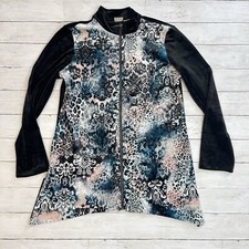 Chico s Zenergy Velour Animal Print Scroll Jacket Cardigan Womens 1 - 8/10