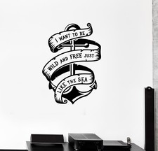 Wall Decal Ocean Phrase Inspiration Anchor Words Vinyl Sticker ed1268 