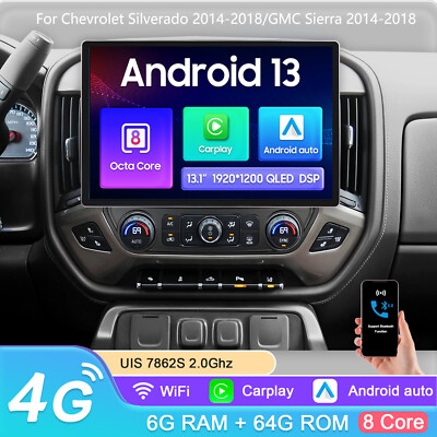 13.1'' Car Radio GPS Player For Chevrolet Silverado GMC Sierra 2014-2018 Carplay