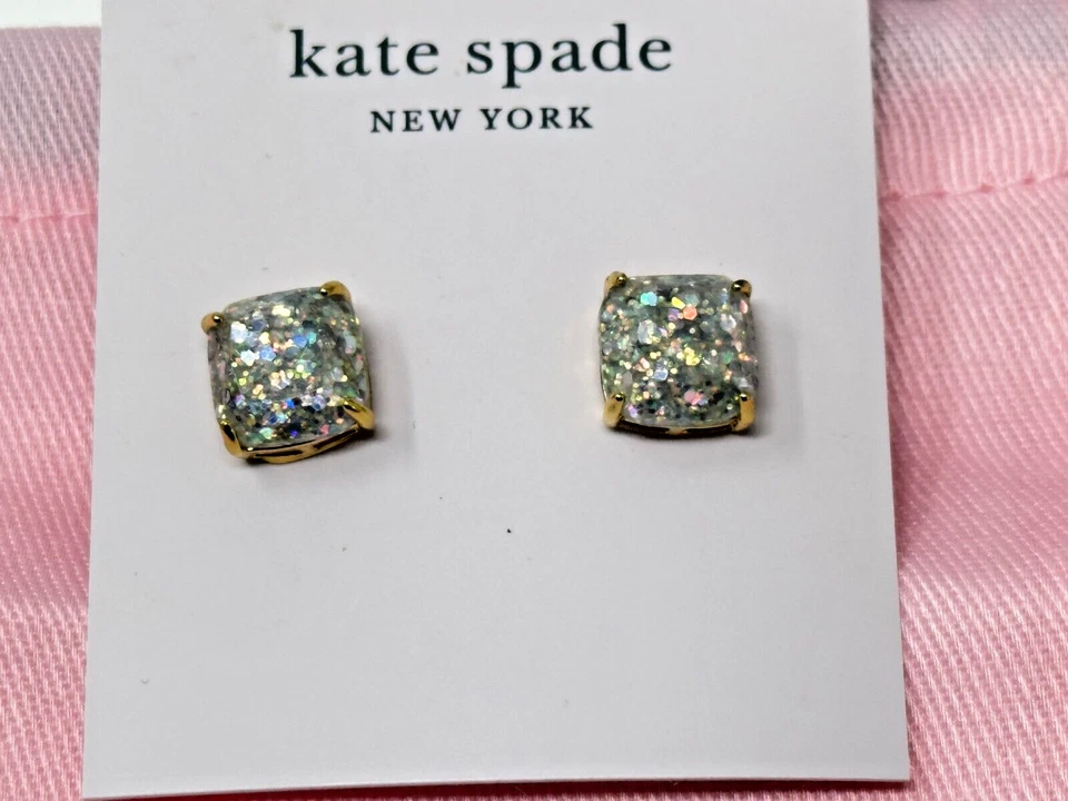 Nuevos Aretes KATE SPADE Nueva York Tono Dorado Brillante Imitación Ópalo Estrás Foto 2 de 4