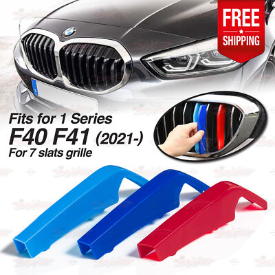 M-Sport 7 Slats Kidney Grille 3 Color Cover Clips for BMW 1 Series F40 F41 2021-