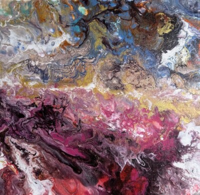 Abstract Acrylic Painting on Canvas Abstract Art  12 By 12 In OOAK Painting