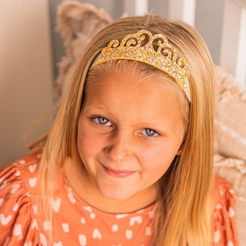 4PCS Tiara Headbands for Girls, Elastic Princess Crown Hair Bands for Toddlers - Picture 8 of 9