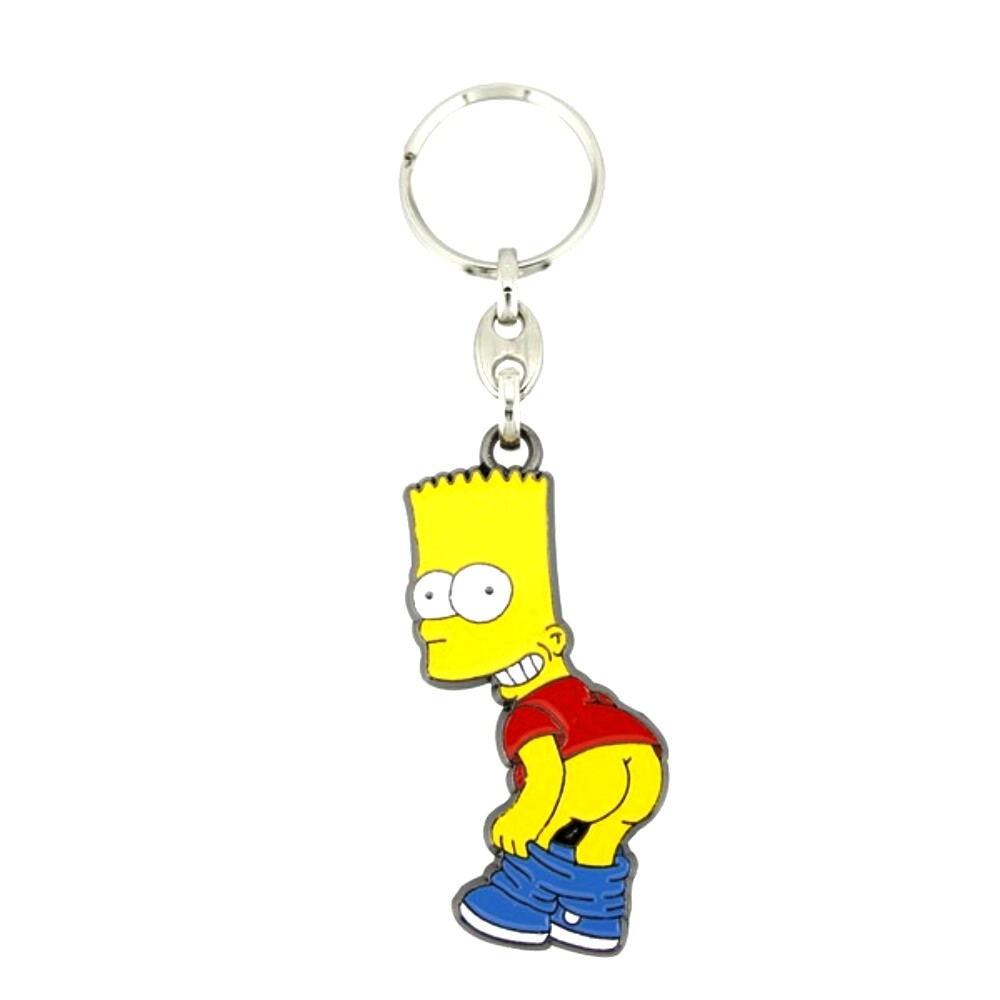 The Simpsons LKRS103 Bart Simpson Moonie Enamelled Licensed Keychain-Keyring