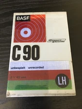 BASF C90 LH AUDIO CASSETTE TAPE NEW SEALED/SEALED COMPACT CASSETTE BASF