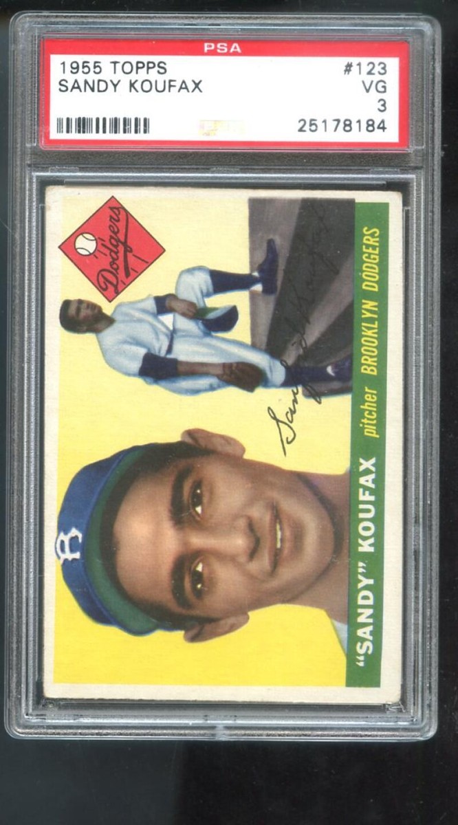 1955 Topps #123 Sandy Koufax ROOKIE RC PSA 3 Graded Baseball Card