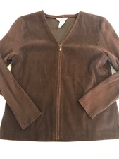 Womens Teddi Brown Jacket Size Petite Small Suede ❤️