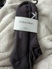 Image of Calvin Klein Men's Sneaker Socks 3 Pairs - Black Size UK 4-7 NEW
