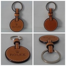 ROLEX Watch Keyring - Stainless Steel Leather Authentic - Gently Pre-Owned