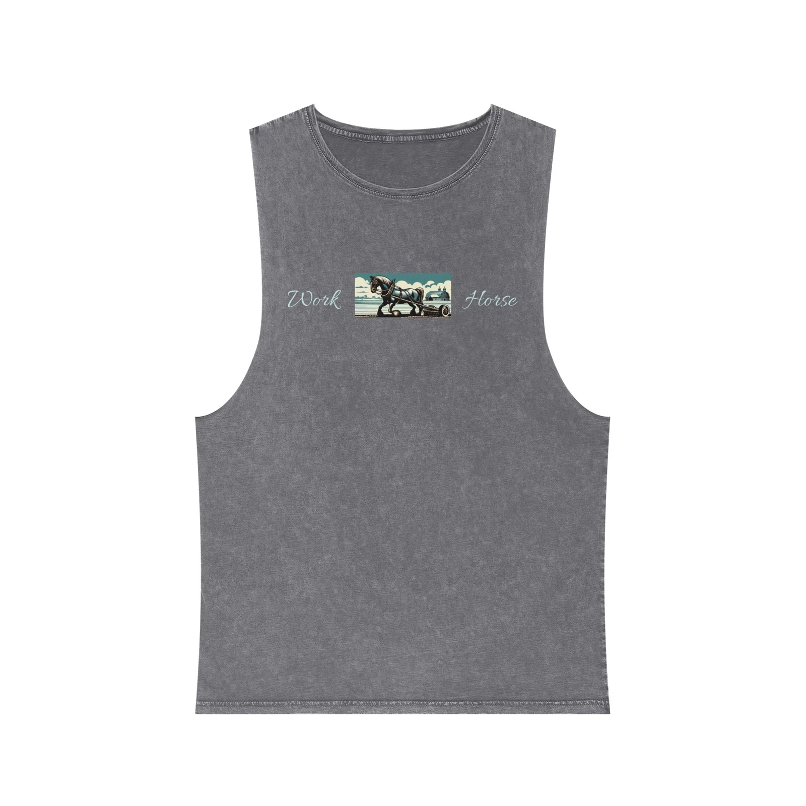 Unisex Stonewash Tank Top - "Work Horse" Graphic Tee, Casual Summer Wear,
Opens in a new window or t