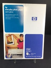 HP Hewlett Packard Everyday Photo Paper Semi Gloss 25 Sheets Inkjet 44 lb NEW
