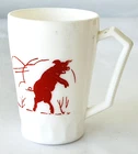 Hazel Atlas Retro Child's Cup Mug Three Little Pigs Vintage 1940s Milk Glass