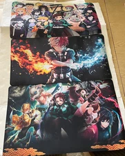 Assortment of Playmats 23" x 13" Demon Slayer Yugioh Baldurs Secret Lair