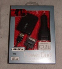Griffin Power Duo USB Cable  charger for Sandisk Sansa MP3 Digital player New