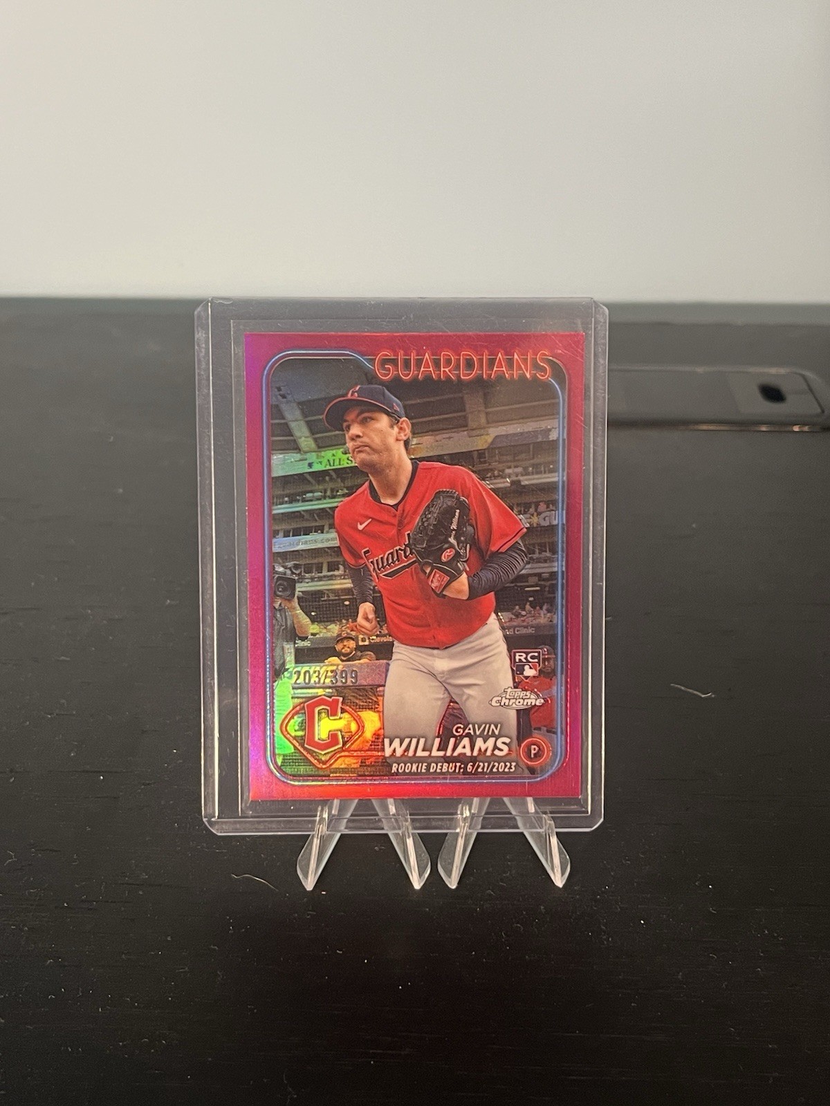 2024 Topps Chrome Update (RC) Debut Gavin Williams Magenta Refractor /399 #USC77
