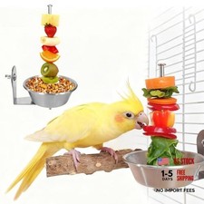 Set of 1 Bird Cage Feeder for Vegetable  Fruit, Parrot Fruit Holder with Dish