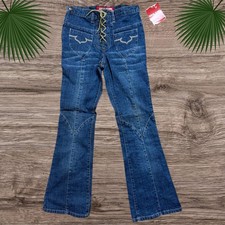 Vintage Guess Jeans Girls Jeans 10 Blue Denim Flare Leg Y2k 90's Stitch Pockets
