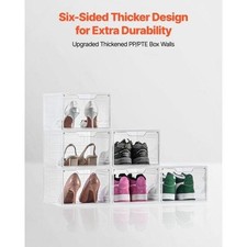 Shoe Storage Boxes 6 Pack Clear Stackable Shoe Boxes Storage Organizers
