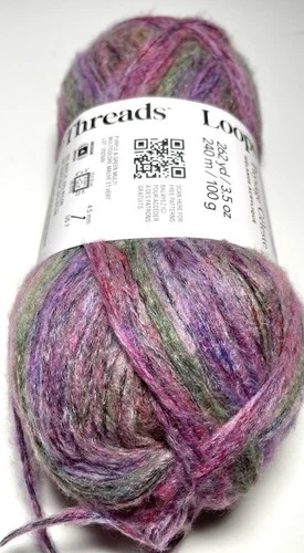 LOOPS & THREADS - SKYSCAPE. 1Ball. PURPLE & GREEN Multi. Shipping Is Combined image 2
