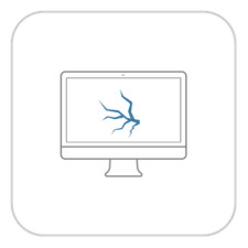 IMAC 21.5" 1080p i5-4570R 8GB 1TB ME086LL-SILVER-PHYSICAL DAMAGED-CRACKED SCREEN