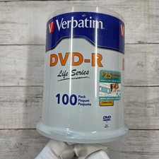 Verbatim DVD-R 100 Pack 4.7GB 16x Life Series Blank Media Spindle 97177