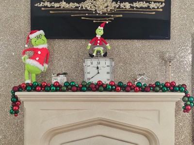 1,8 m rot und dunkelgrün gemischt Weihnachtskugel Girlande 6 Fuß festliche Dekoration