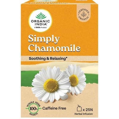 Organic India Simply Chamomile Infusion, 25 Tea Bags,Soothing & Relaxing