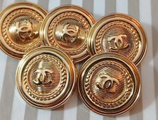 Replacement Buttons with Bridge 5 Piece Set 24mm Gold Chanel CC Coco