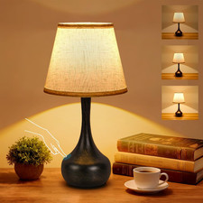 Touch Table Lamps for Bedroom, Farmhouse 3-Way Dimmable Bedside Lamps for Nights