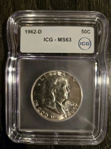 1962-D Franklin Silver Half Dollar 50c ICG MS63 - Denver