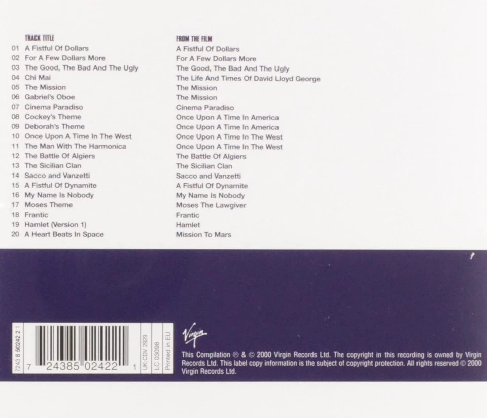 Ennio Morricone Very Best Of CD NEW SEALED 2000 The Good, The Bad & The Ugly+ - Image 2 of 4