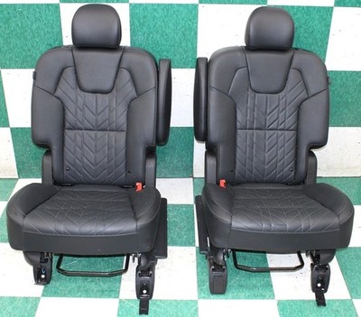 24' TELLURIDE Black Leather Rear Backseat Second 2nd Row Captains Seats Pair 2x