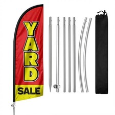 Yard Sale Signs with Stakes, 8FT Huge Yard Sale Flag for Business, Garage Sal...
