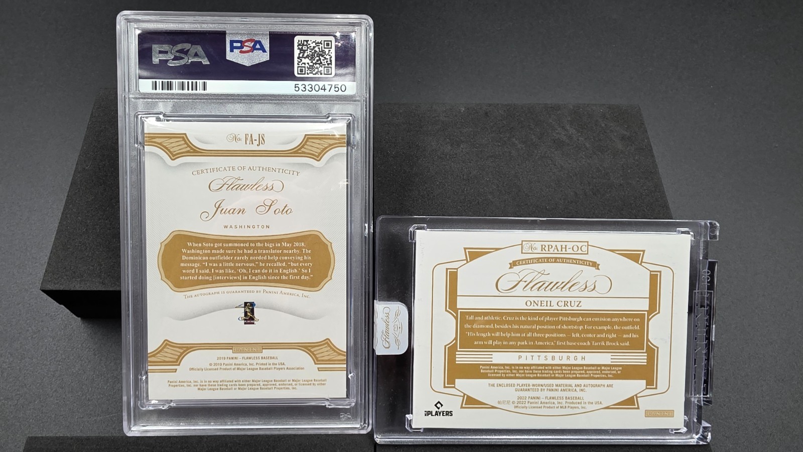⚡2019 Juan Soto Flawless Auto 10/15 PSA 10 & 2022 Oneil Cruz Flawless RPA 4/15⚡ view 4