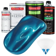 Cobra Blue Metallic LOW VOC Urethane Basecoat Quart Kit & European Clear Coat